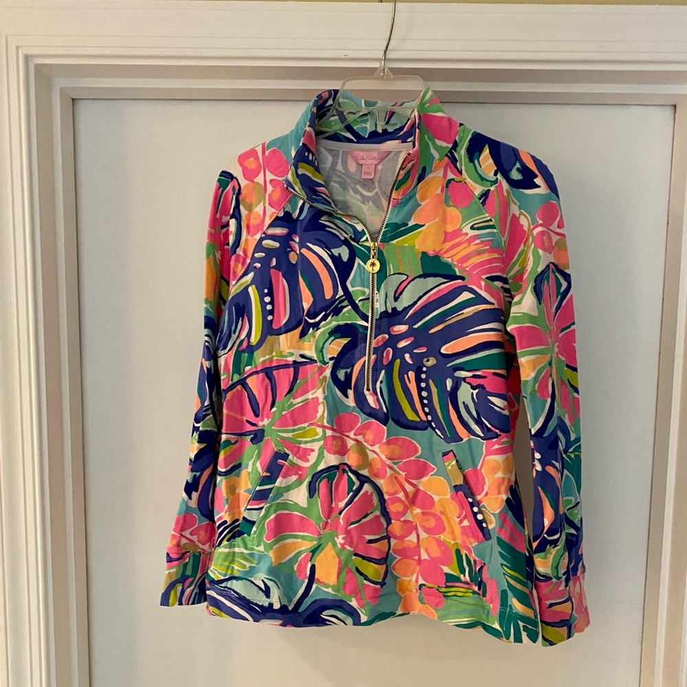 Lilly Pulitzer Exotic Garden half zip jacket